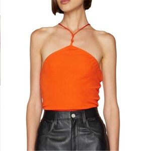Frame Delicate Orange Halter Bodysuit NWT medium